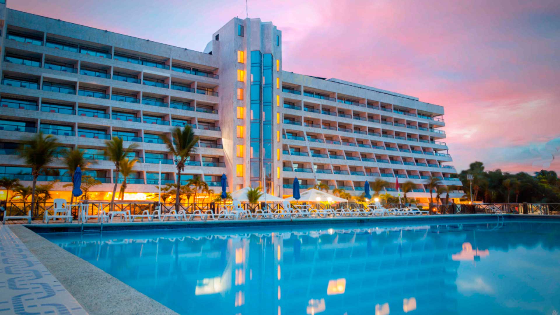 Sunrise over the hotel